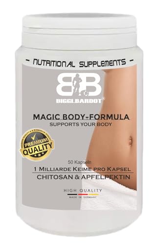 Magic Body Formula – Chitosan &amp; Apple Pectin – With 1 billion probiotic germs per capsule – Support for digestion &amp; metabolism – 50 capsules –